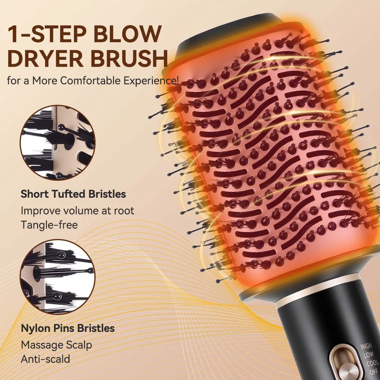 Hatteker EU 4-in-1 Hair Styling Comb for Women Home Use And Salon Professional Hot Air Brush for Curling And Straightening image 5