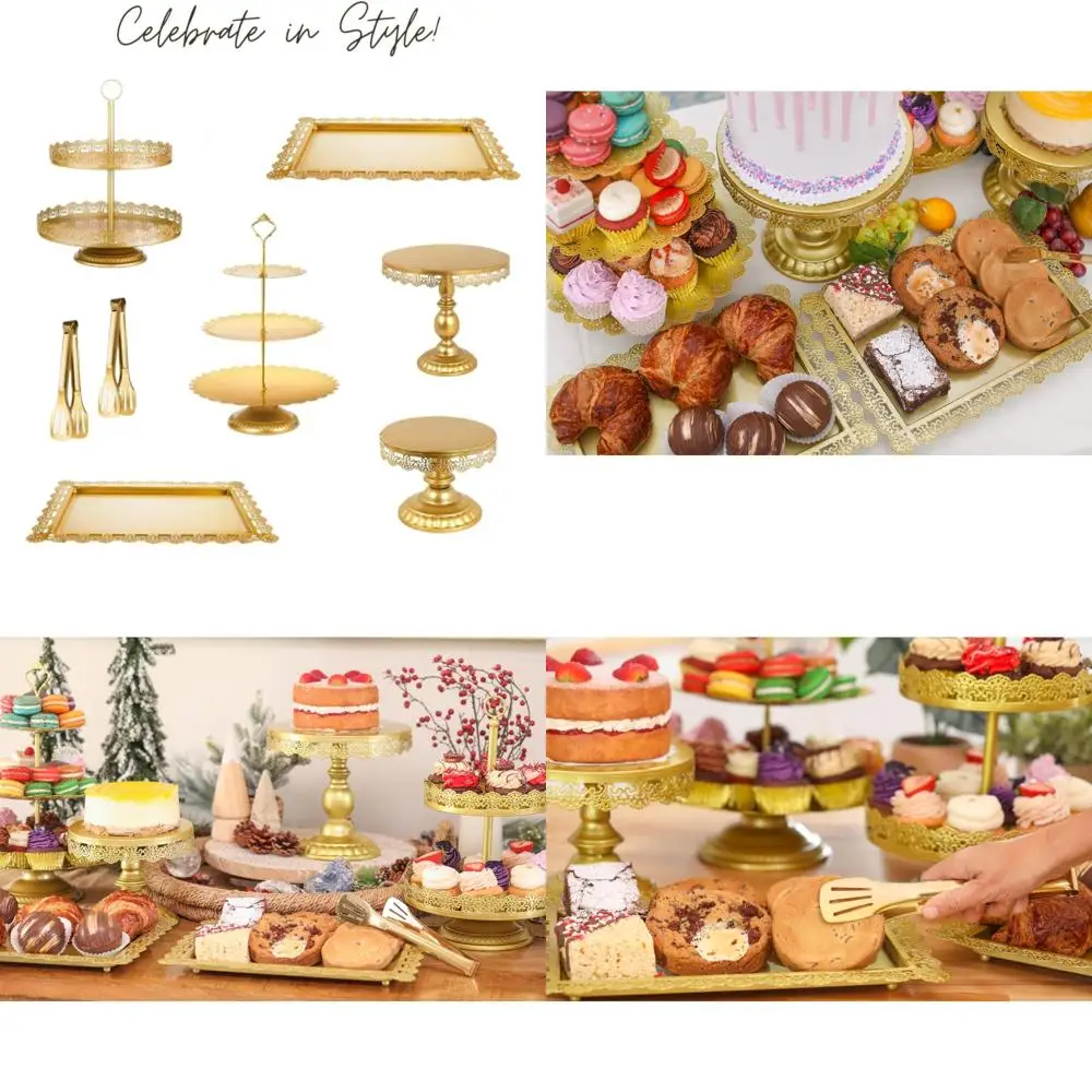 

Elegant Metal 8-Tier Cake Stand and Dessert Display Set for Weddings and Birthdays