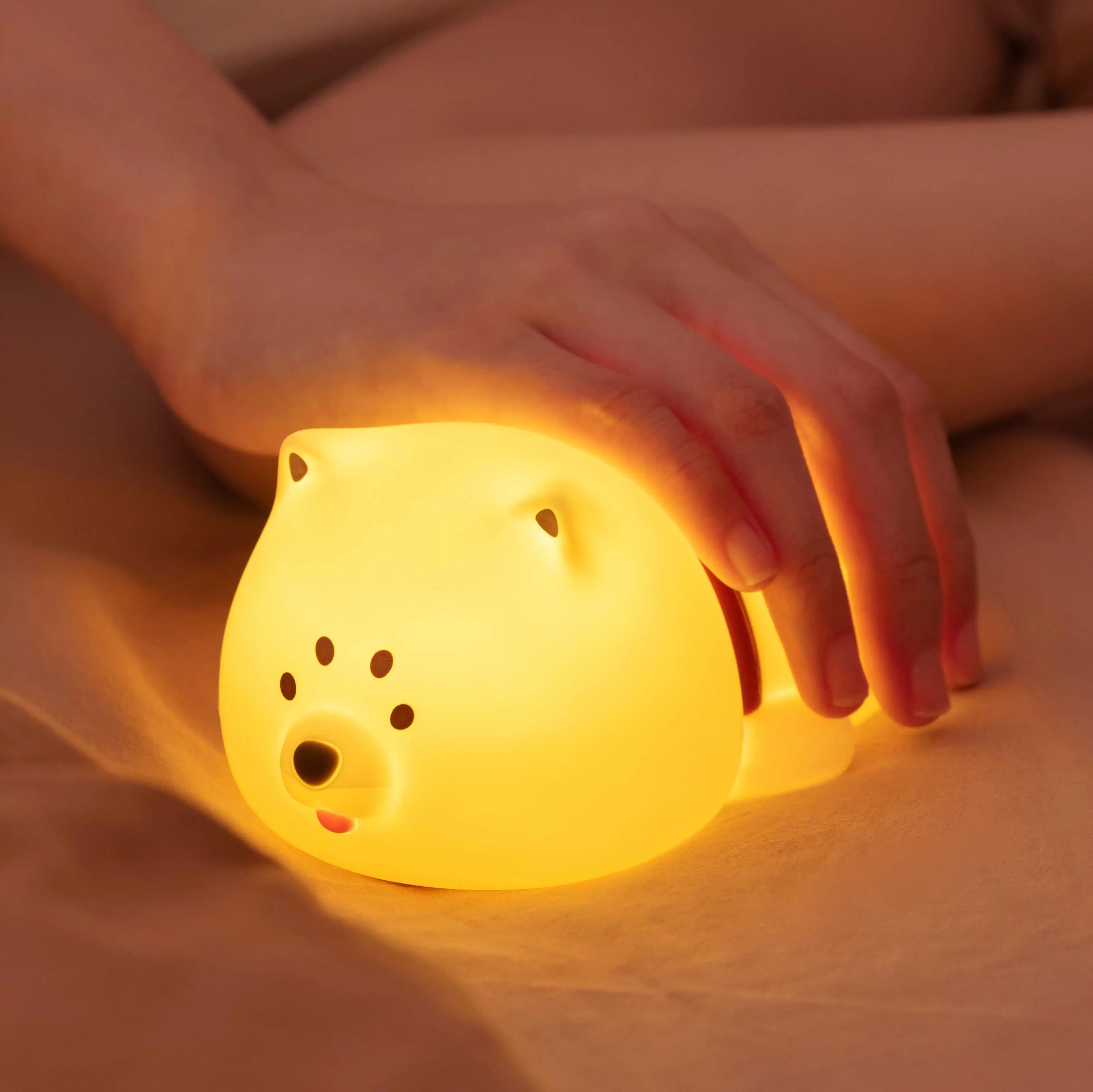 

KinYiLO Kids Night Light with Dimmer, Rechargeable LED Night Light, 30 Minute Timer - Cute Papi Dog Shape