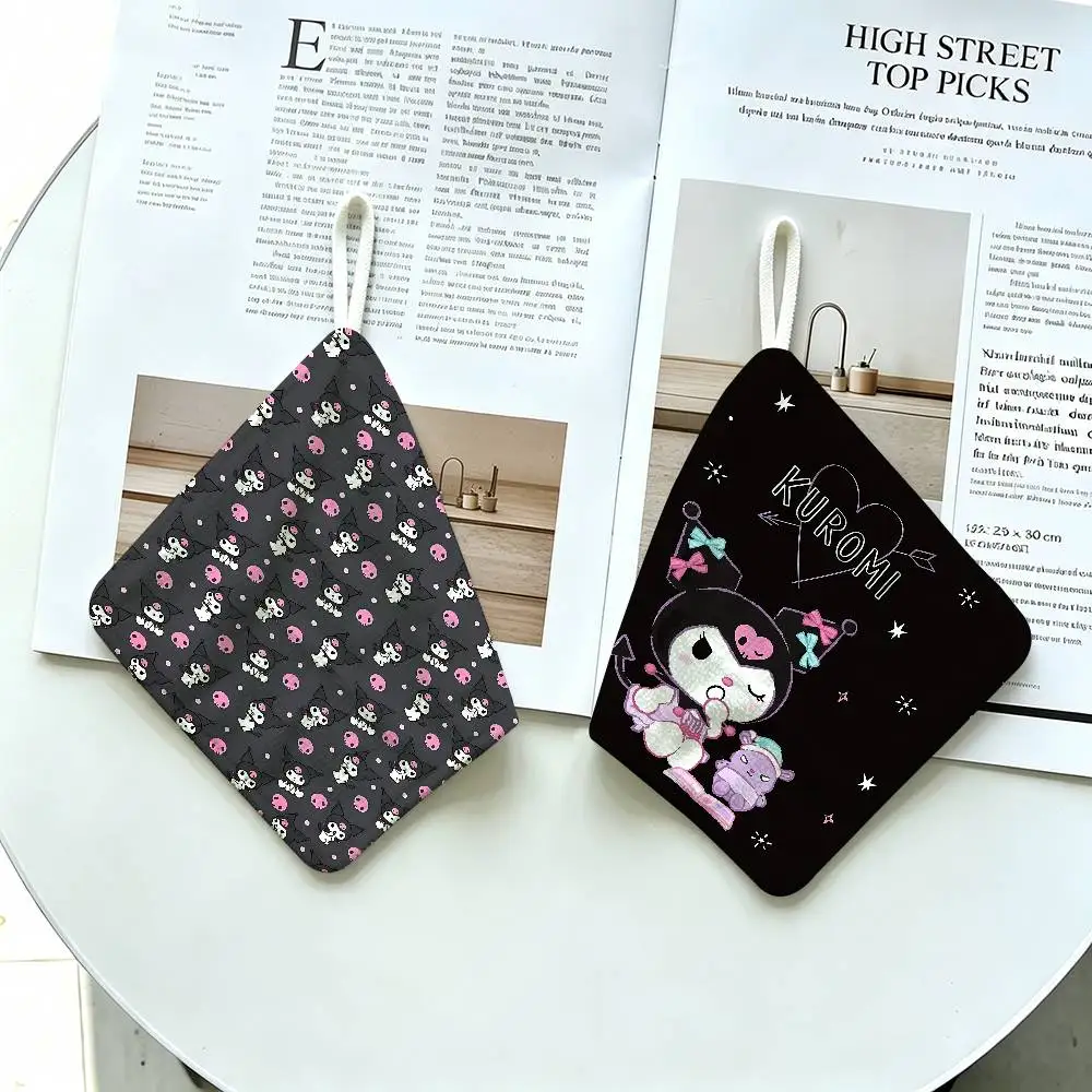 K-Kuromi Hanging Kitchen Towel, Polyester Cotton Material, Multipurpose Hand Wiping Towel for Family