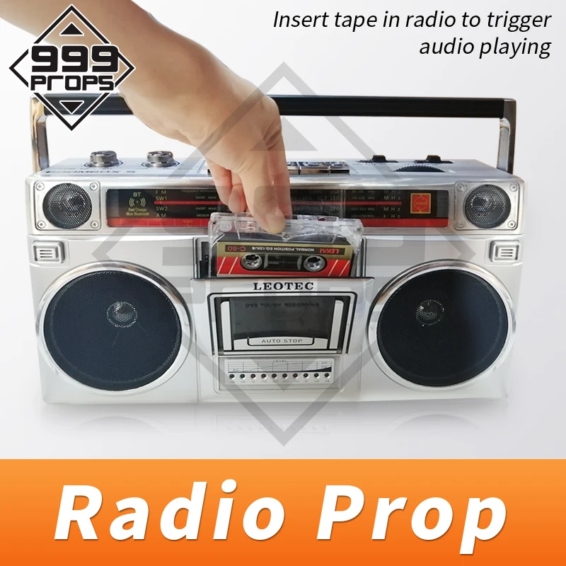 Escape room props put tape in radio to hear audio clues escape room radio retro radio for escape game devices