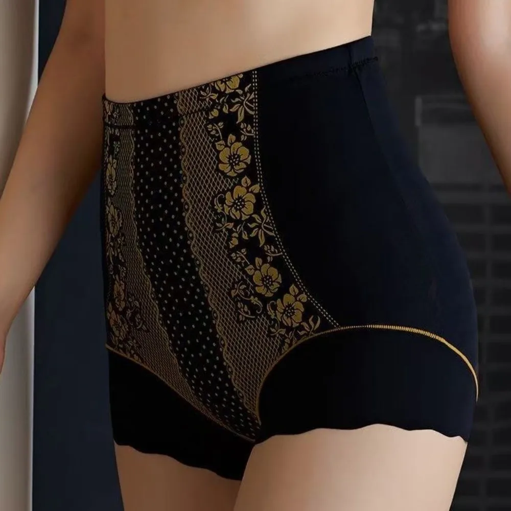

High Waist Postpartum Body Shaper Flower Floral Panties Seamless Underpants Belly Contracting Shapewear Butt Lifter Briefs Lady