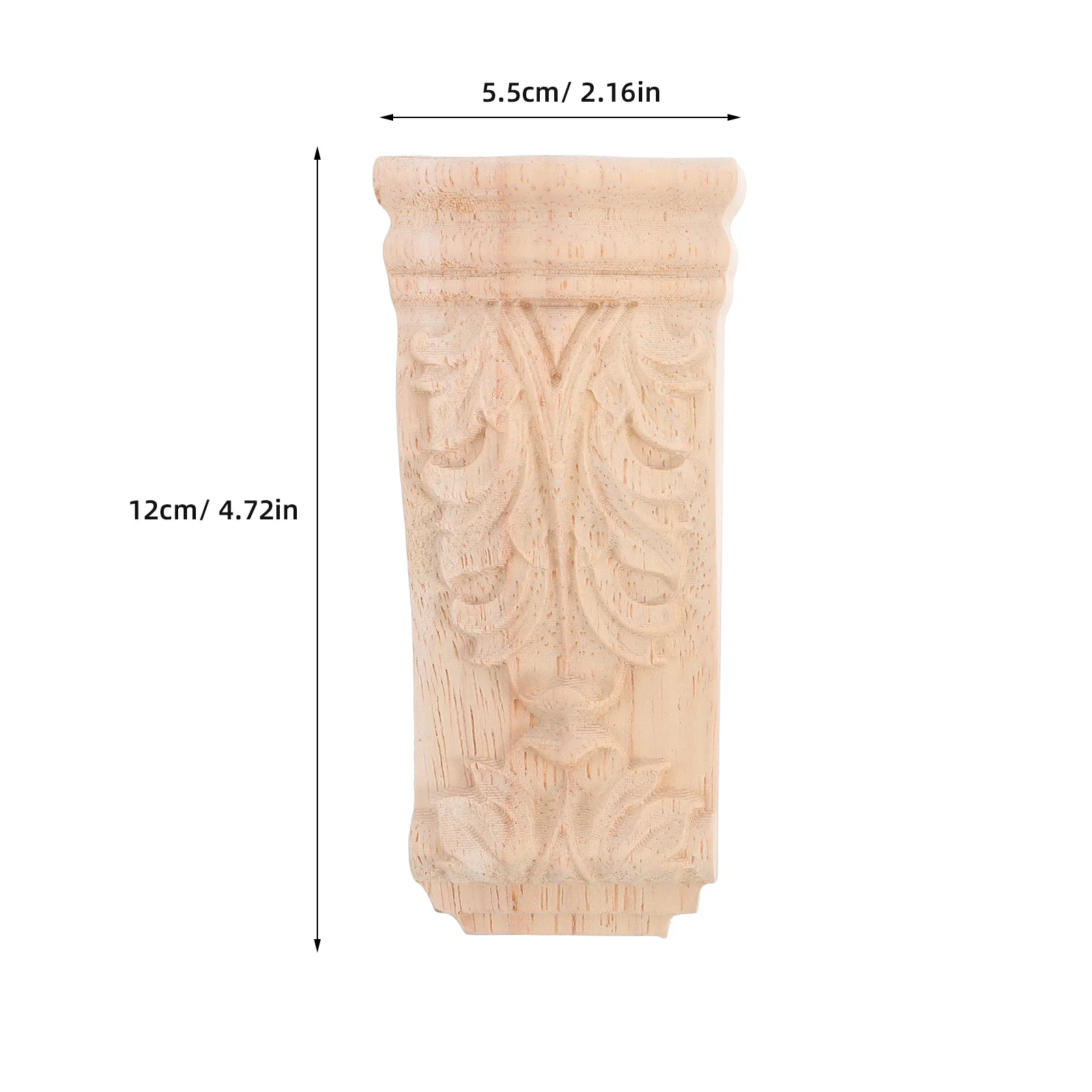 2 Stück römische Säulen aus Holz mit geschnitzten Holzaufklebern für die Tür, dekorative Konsolen, Eck-Onlay-Applikationen, unlackierte Holzschnitzerei