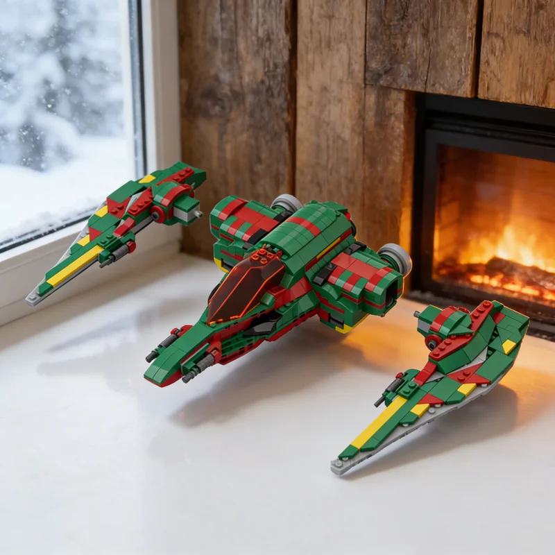 677-teiliges MOC Modulares Stadtlandschafts-Modell Mandalorian Culverin Sternenkrieg Bausteine Architektur-Spielzeug Weihnachtsgeschenk Bausteine für Kinder