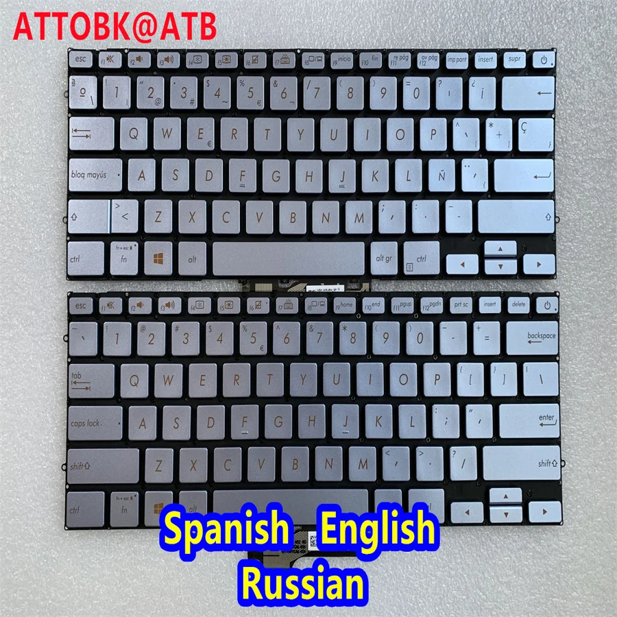 Spanish/Russian/FR/US Laptop Keyboard For ASUS ZenBook UM431 X431 V431 K431 S431 X431FAC UX431U UX431F U4500F S4500 Backlight