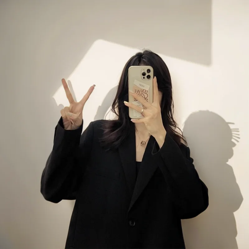 

Blazers Womans Youthful Plaid Plus Size Gabardine Long Business French Welt Pocket Straight Cut Double Button Line Inside Casual