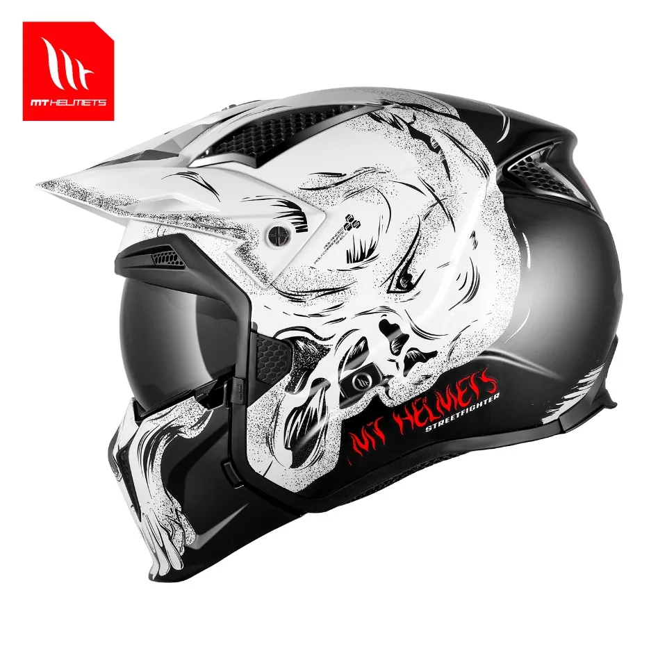 

Helmet Modular Motorcycle MT Brand Helmets Streetfighter M-XXXL Quick Release Double Visors Gloss / Matt Motocross Wide Vision
