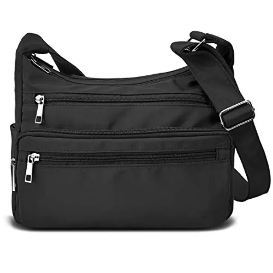VOLGANIK ROCK RFID Purses for Women Fabric Nylon Multi Pocket Crossbody Bag Ladies Travel Handbag