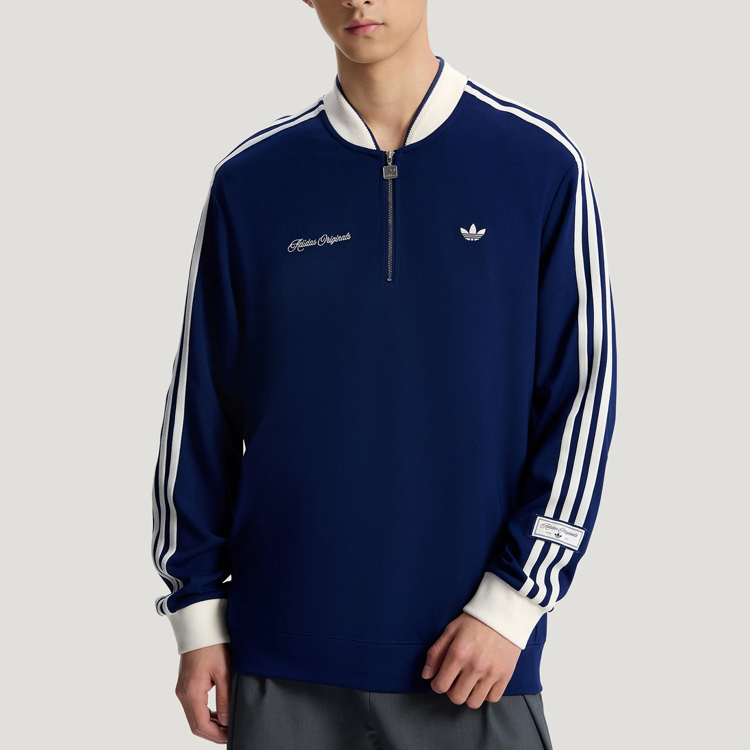 Adidas genuine clover men's and women's sports pullover retro long sleeved sweatshirt KV8872