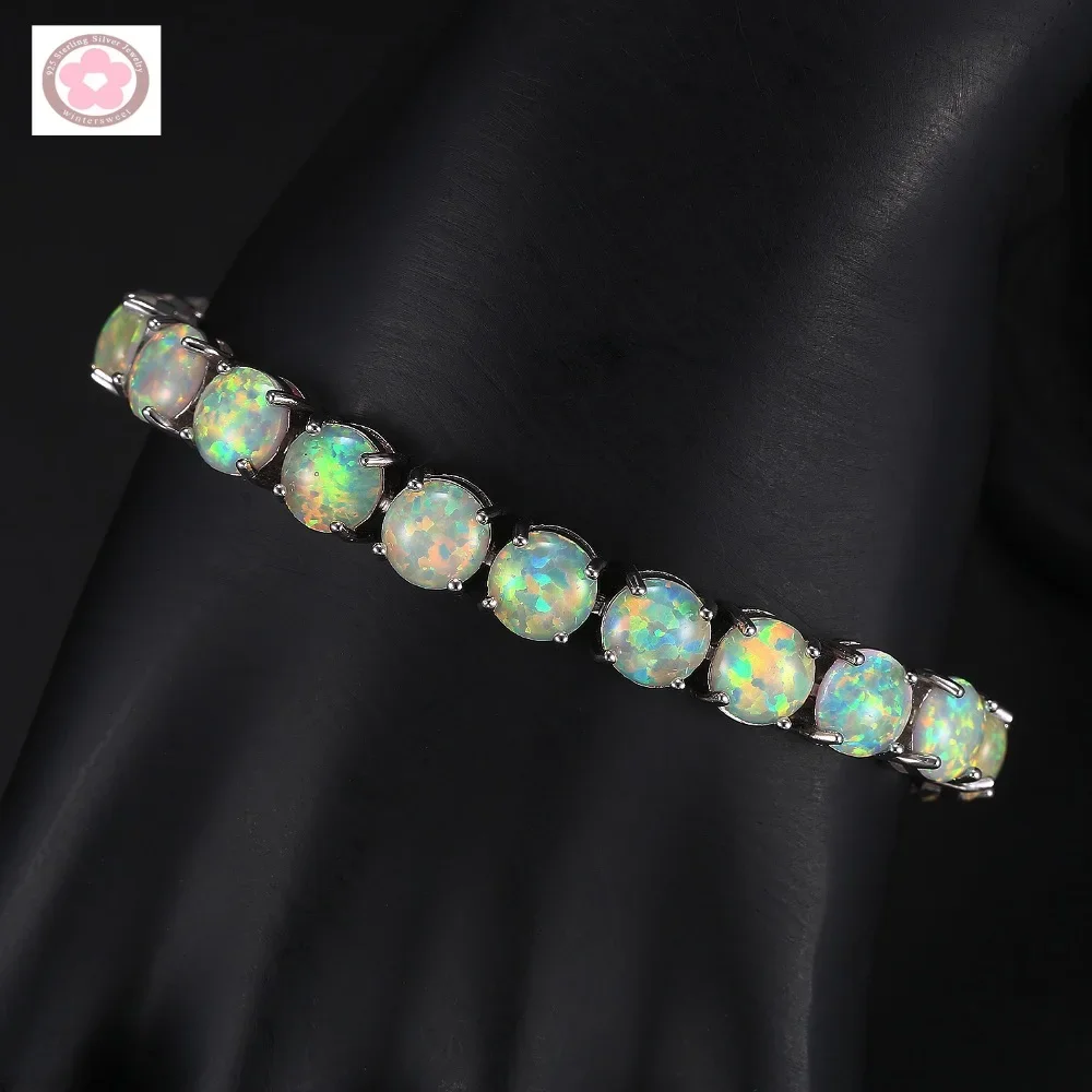 JLB-035  Plated AAA Fire Opal Inlaid Fashion Bracelet For Women Jewelry Gift