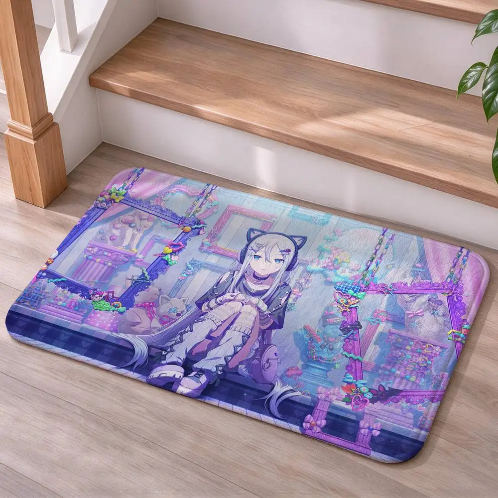 Nightcord at 25 Kanade Yoisaki Short Plush Non-Slip Floor Mat, Easy to Clean, for Bathroom Door & Bedroom Door