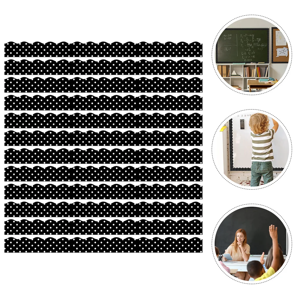12Pcs Bulletin Border Magnetic Trim Decorative PVC Classroom Whiteboards Blackboards Removable Edging Festival
