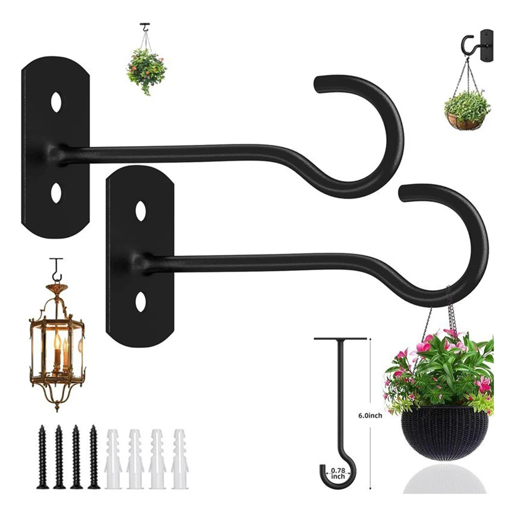 Rust Proof Hanging Brackets for Outdoor Flower Baskets Designed to Maintain Appearance Seasons All Weather Conditions