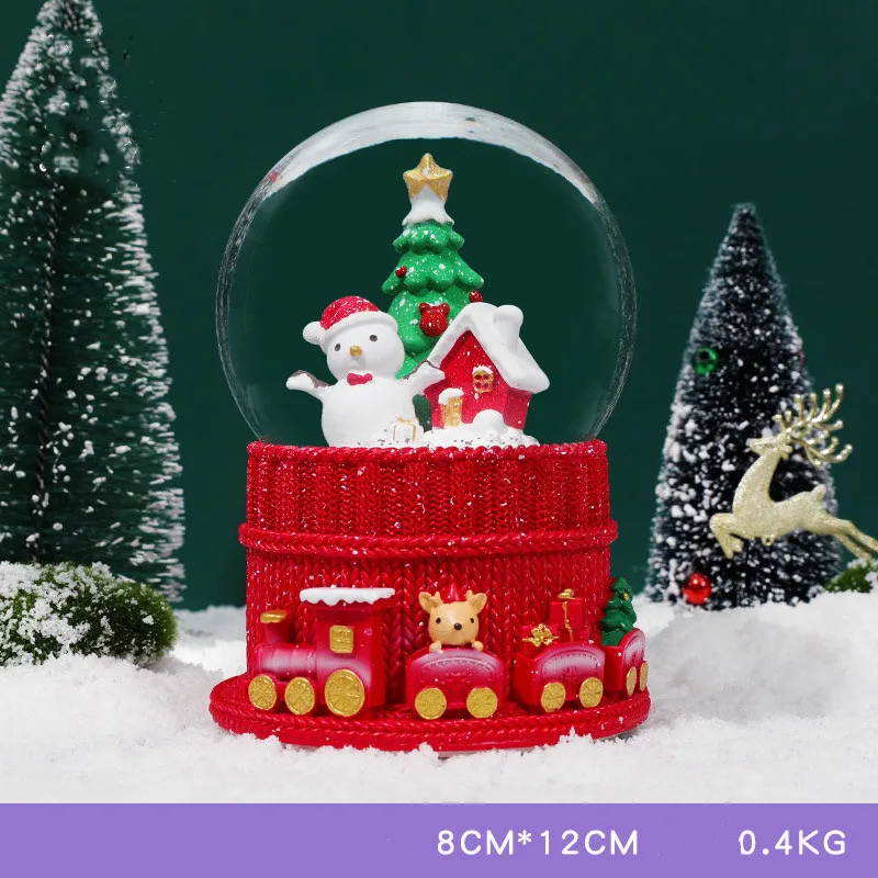 Ever Bright Christmas Music Box with Modern Design Hot Sale Santa Crystal Glass Ball