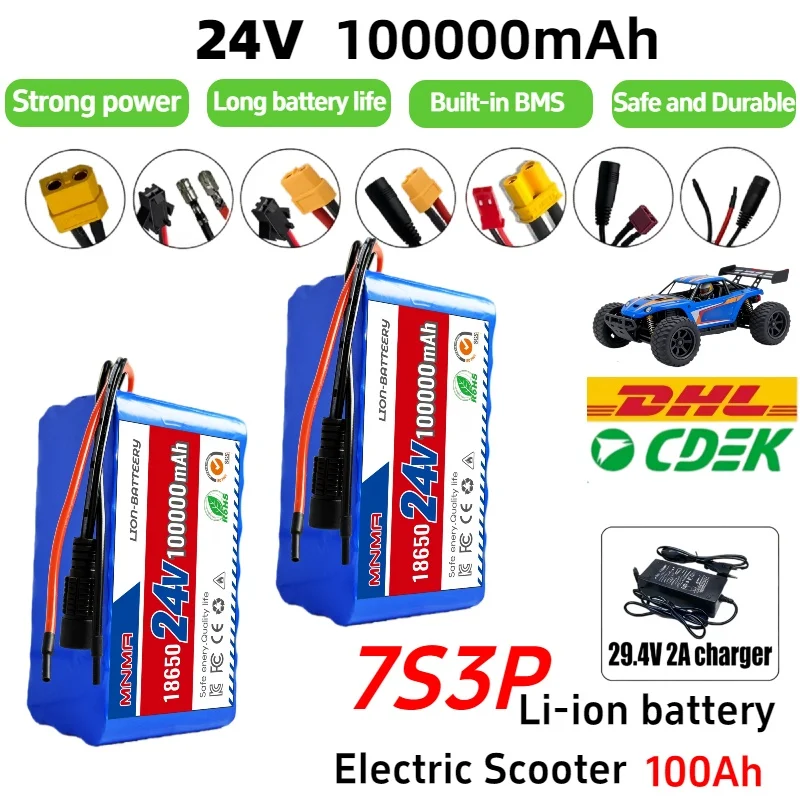 

New 24V 100000mAh 7S3P 18650 Li-ion Battery Pack,for wheelchairs toy car power Li-ion Replacement Battery, quality assurance