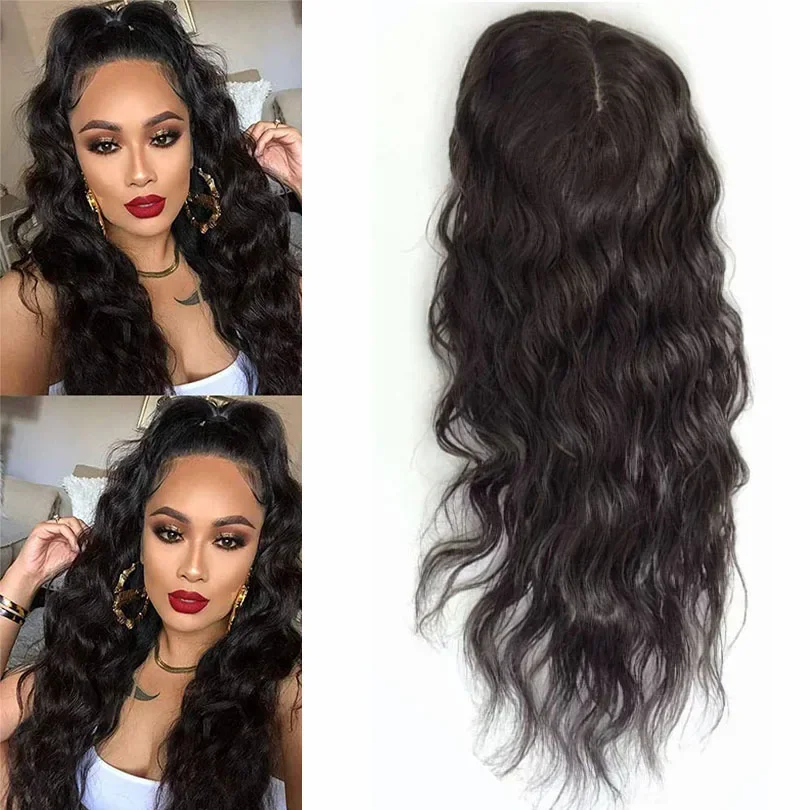 Natural preto macio longo corpo onda peruca, peruca de cabelo humano glueless, cabelo do bebê, laço HD, cabelo pré-arrancado europeu, base de seda, 5x5, 28"