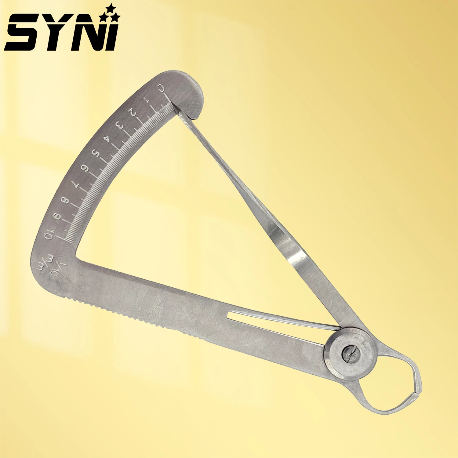 SYNI Dental Gauge Caliper  Medical Surgical Curved Straight Head Stainless Steel Dental Ruler Scale Tool Stainless Steel