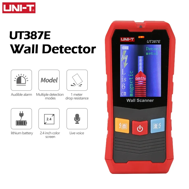 UNI-T UT387E UT387S UT387LM Wall Scanner 4 In 1 Metal Detector Wood Stud Finder AC Voltage Live Cable Wires Depth Tracker