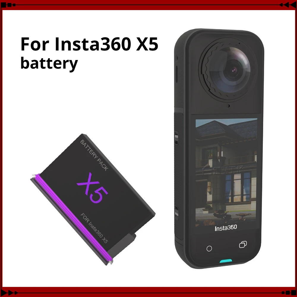 360 X5 Battery 2800mAh Rechargeable Battery for Insta 360 X5 Battery Power Accessories Charging Box Can Be Added