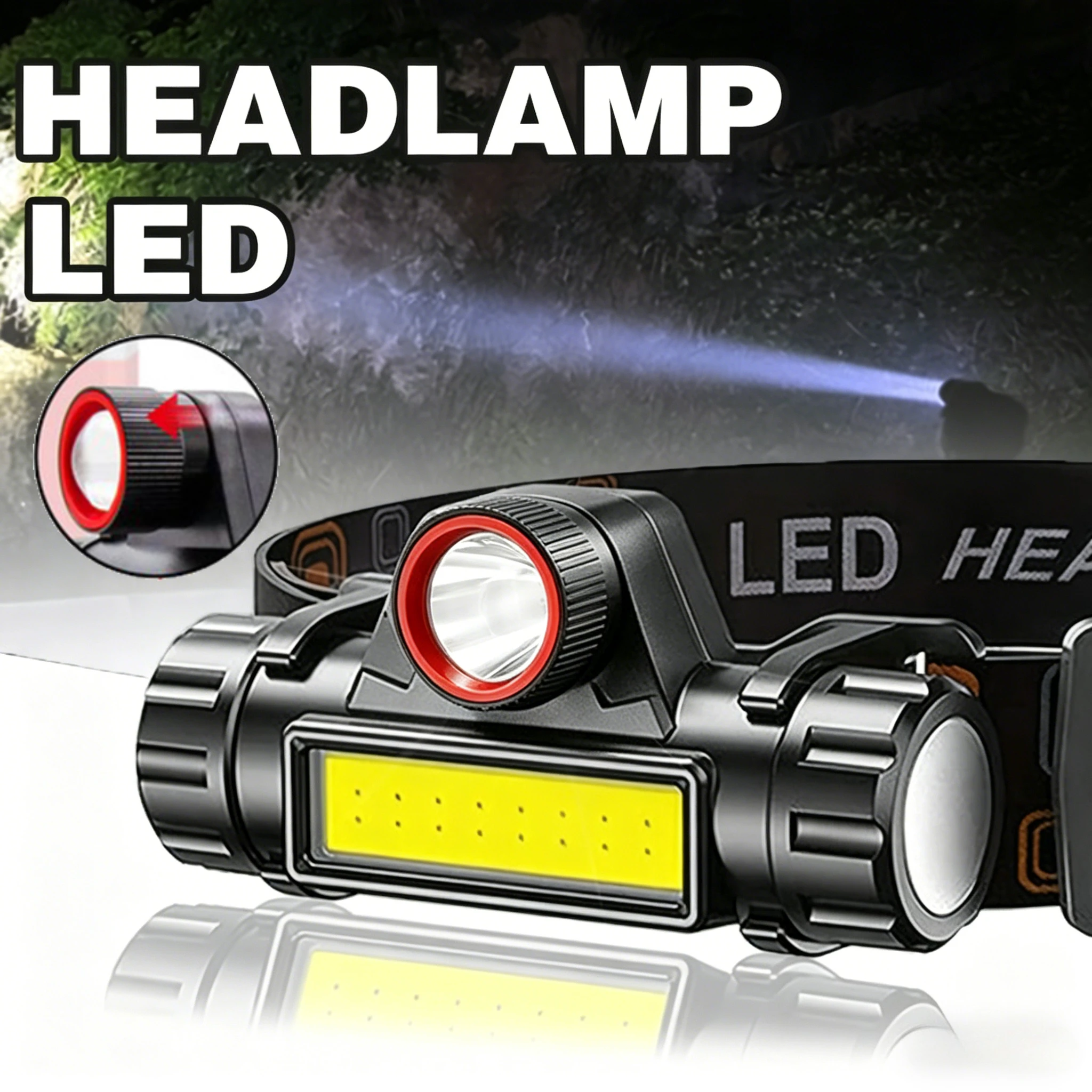 超高輝度-led-ヘッドランプ充電式防水懐中電灯-xpe-cob-ビーズとテールマグネット付きデュアル光源ワークライト