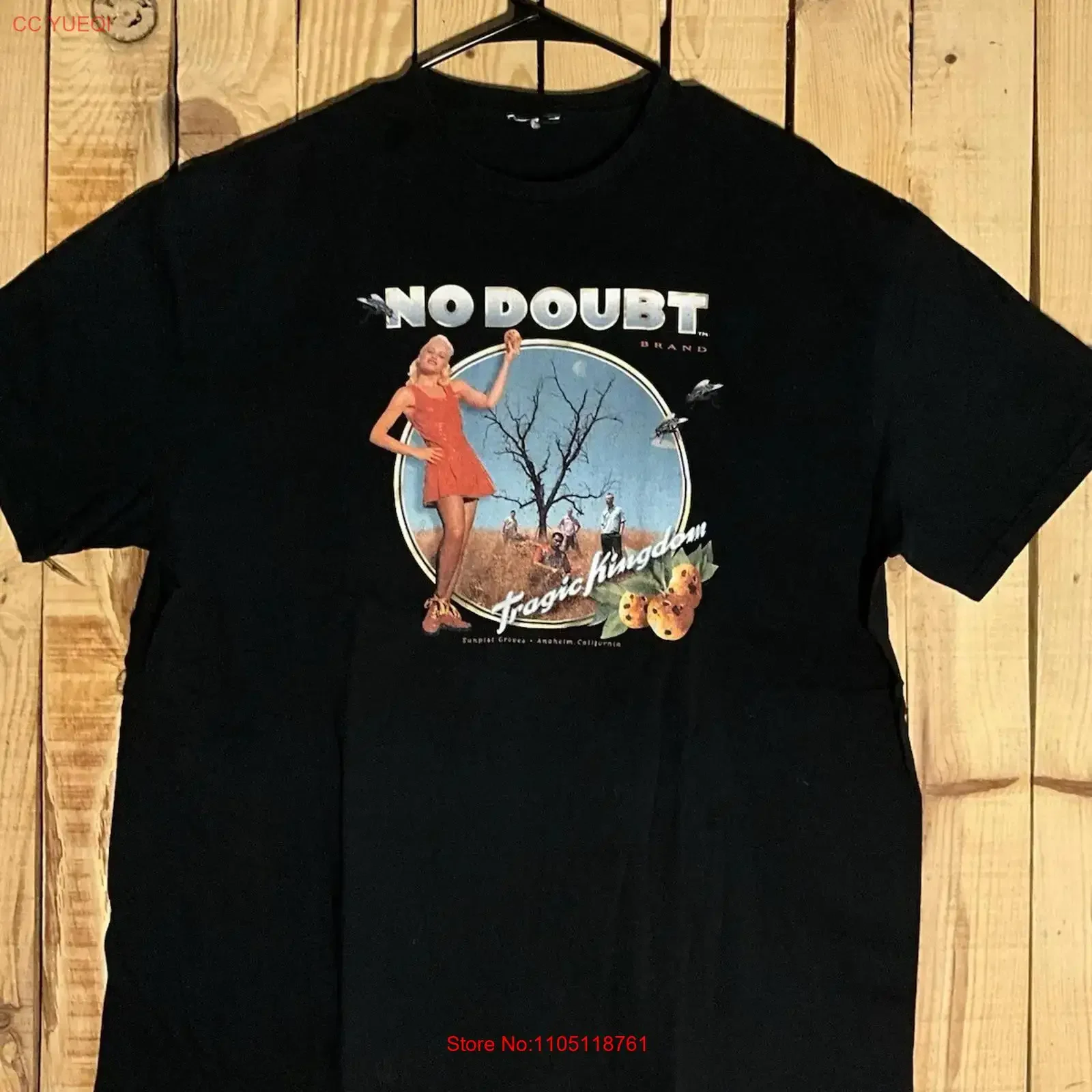 No Doubt Tragic Kingdom 1997 Album T Shirt Black Gwen Stefani Men s XL long or short sleeves vintage Washed Stylish streetwear