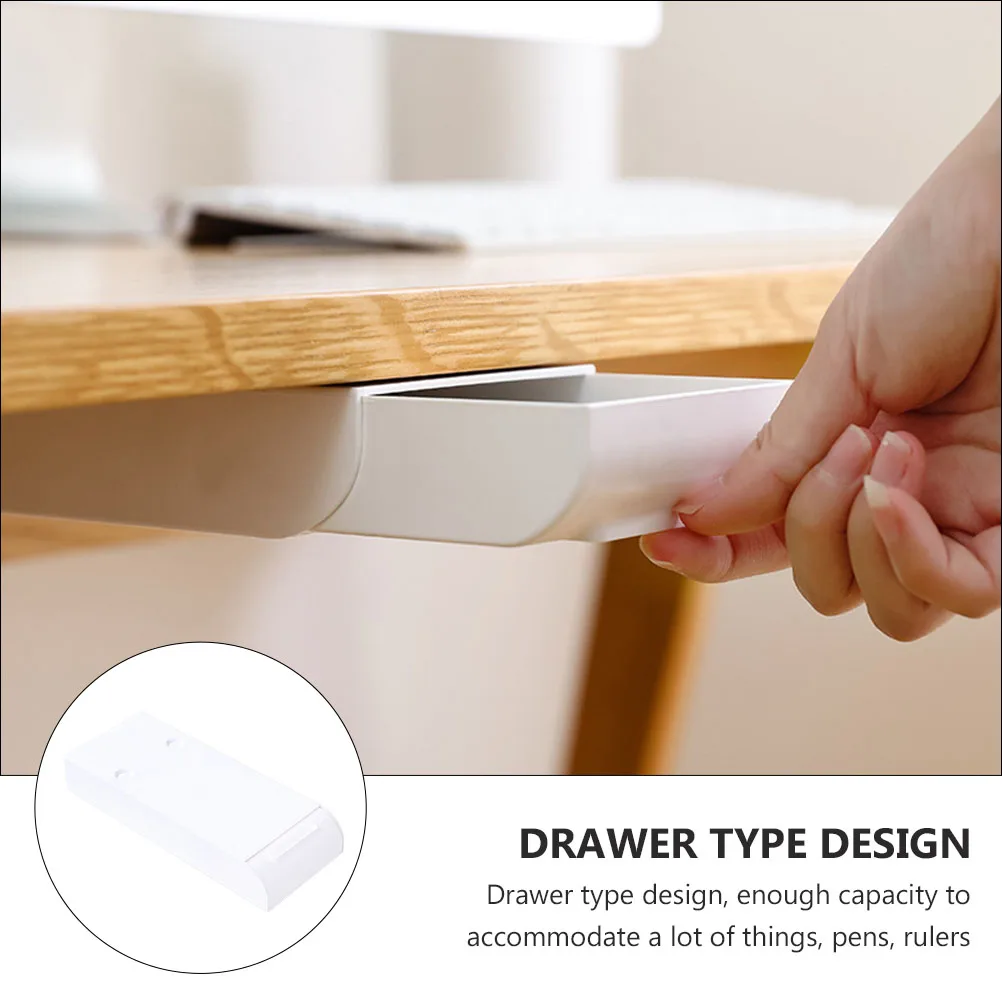 2 قطعة لاصق تحت الجدول درج مخفي حامل القلم الرصاص مكتب أسفل صندوق تخزين مكتب منظم القرطاسية الحاويات أشتات