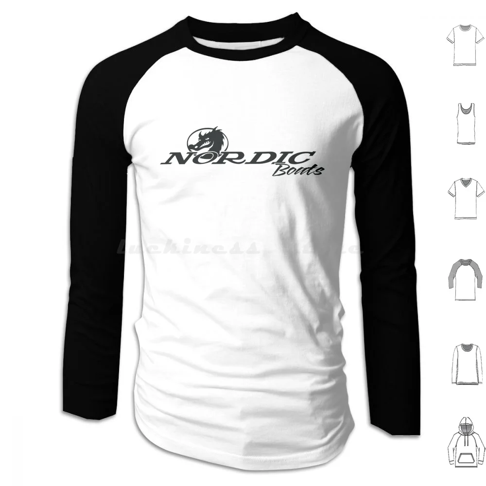 Nordic Boats Logo Hoodies Long Sleeve Nordic Boats Boats Boating Boat Nordic Fishing Fish Water Sports Water Sports