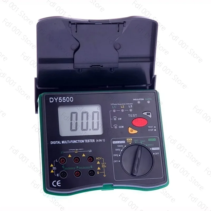 New DY5500 Insulation Tester Earth Tester Meter Voltmeter Phase Indicator 4 in 1