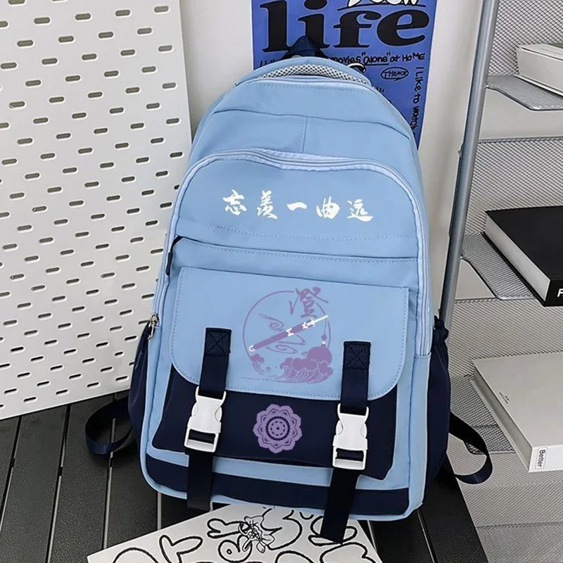 شبكة قابلة للتنفس، أسود أبيض أزرق وردي، غراند ماستر من زراعة الشيطاني، مو داو زو شي، حقائب مدرسية، حقائب ظهر أنيمي للفتيات #2