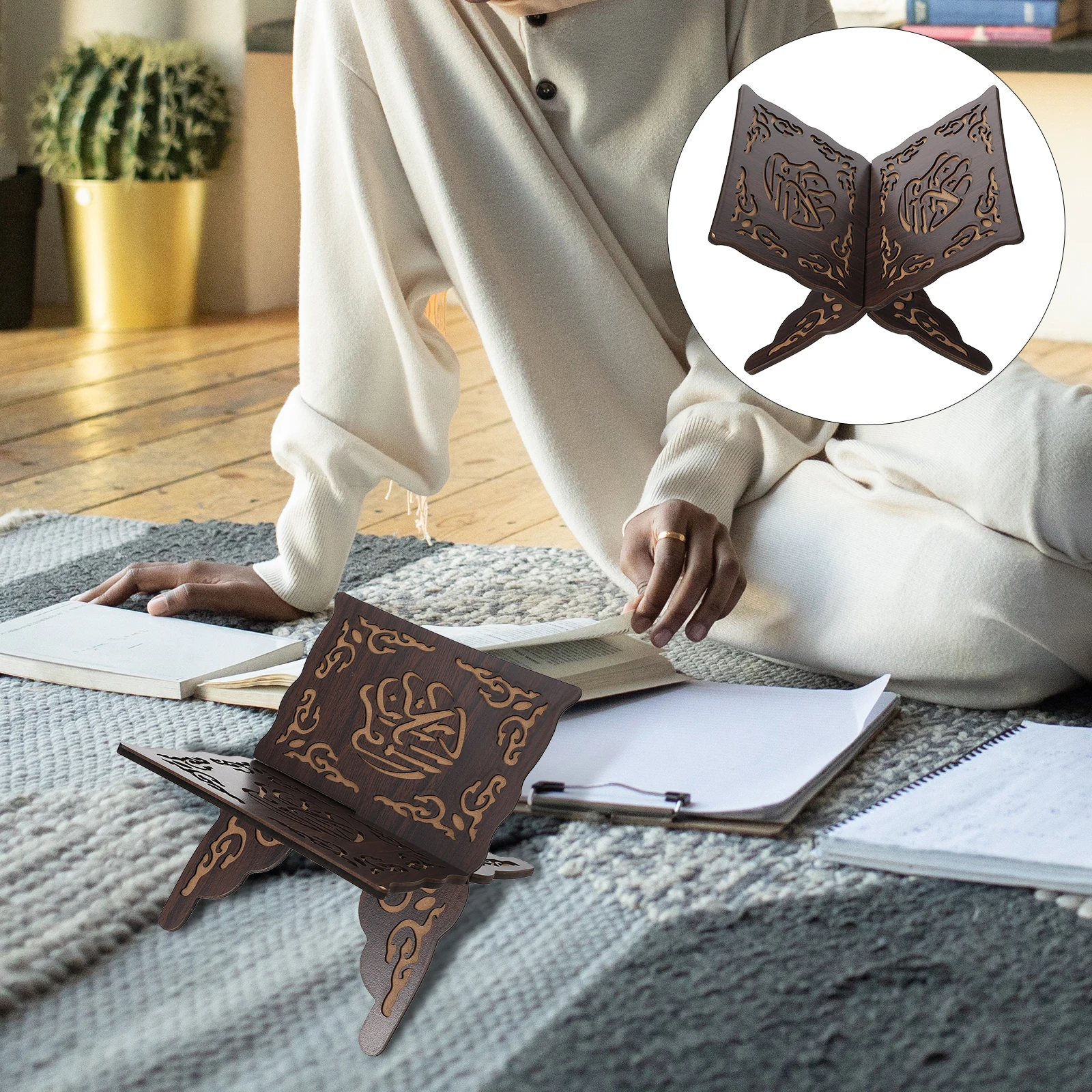 

Коран Книжная полка Молитвенная подставка Декор Религиозный дисплей Мусульманский держатель Исламское украшение