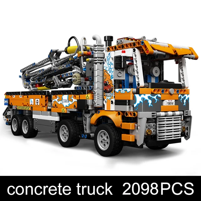 NIEUWE 2098 Stuks Zware Sleepwagen Bouwpakketten Pneumatische Betonpomp Vrachtwagen Bakstenen Techniek Speelgoed voor Kinderen Kerstcadeau