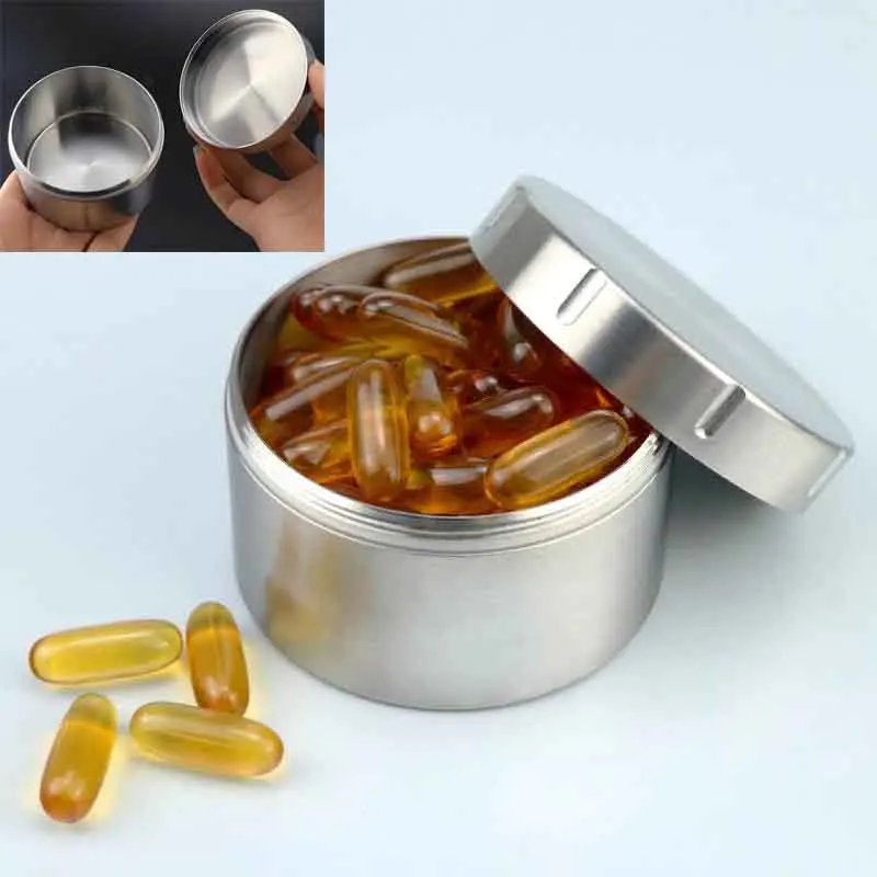 

Titanium Alloy Big Capacity Pill Tank Sealed Cans Waterproof Coffee Tea Storage BoxMultifunction Portable Outdoor EDC Tools