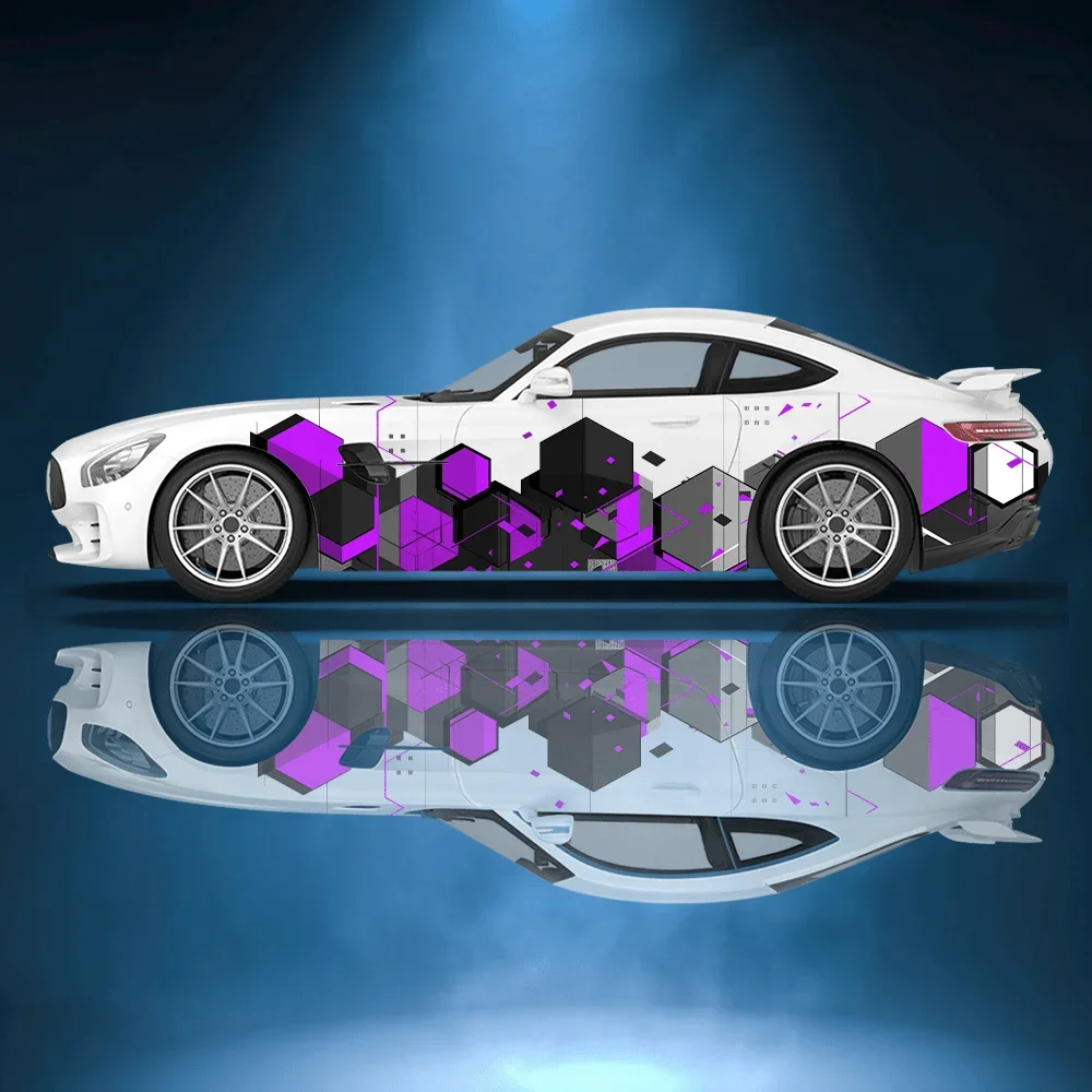 ملصق فينيل للسيارة بتراص هندسي ملصق PVC ذاتي اللصق مناسب للشاحنات وديكور الدفع الرباعي وإكسسوارات السيارات هدية