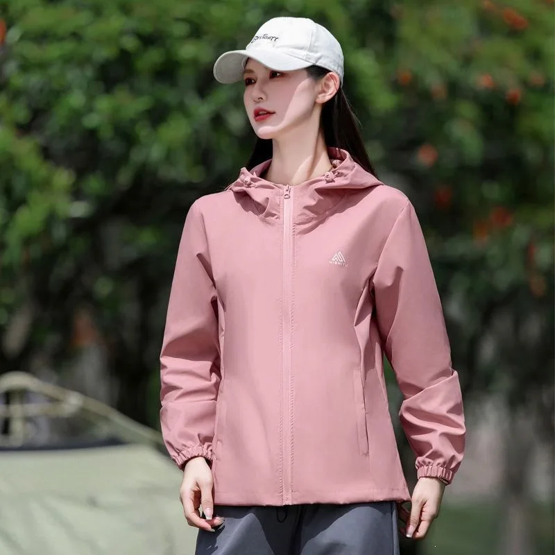 Lightweight Breathable Women's Outdoor Jacket Spring Autumn Popular Windproof Water-resistant Hooded Coat Korean Style Summer