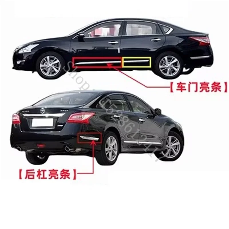 for Nissan TEANA 2013 2014 2015 ABS car Door edge strip Rear bumper trim Chrome trim Protector strip Car styling Accessories