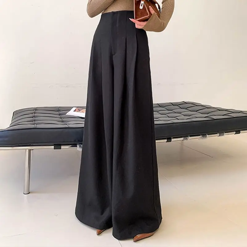 

Широкие брюки для женщин, повседневные брюки длиной до пола с высокой талией