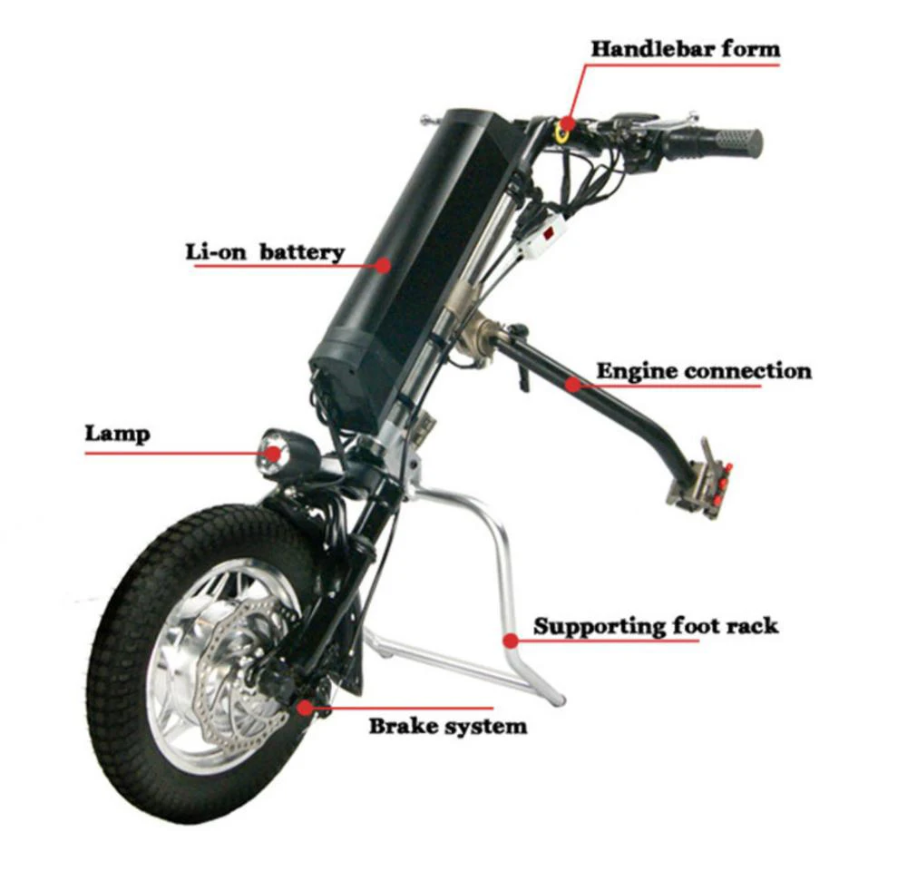 Coofull 12 16 Inch 36V Electric Attachment Handbike for Wheelchair Electric Wheelchair Attachment Trailer Handcycle Handbike view 3