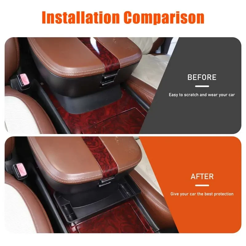 

For Cadillac Escalade 2007-2014 ABS black Car styling car central control armrest box front storage box car interior accessories