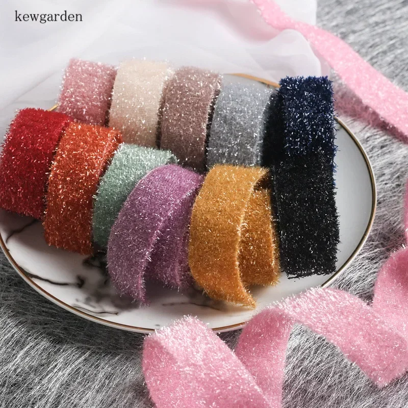 

Kewgarden Bright Silk Hair Ribbons 1" 1.5" 25mm 38mm 10mm Handmade Tape DIY Bows Corsage Accessories Packing Riband 10 Yard