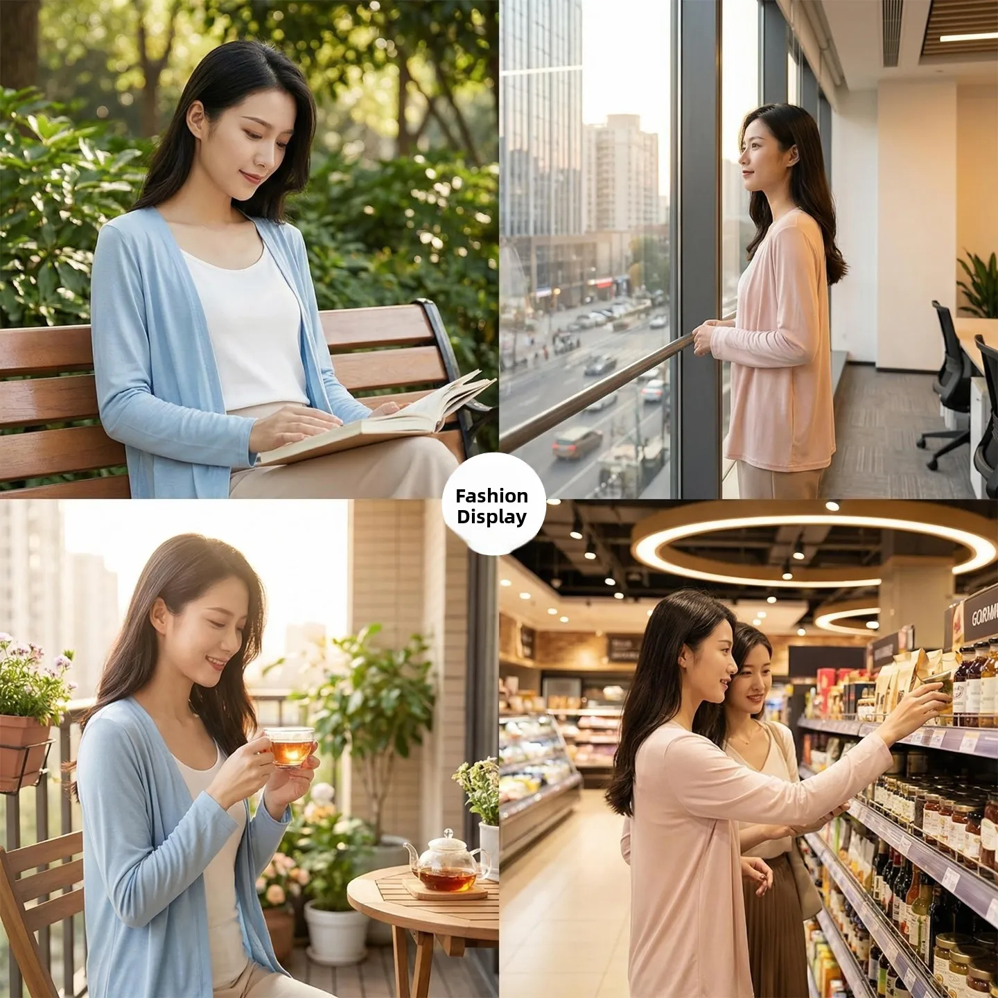 Slim Fit Long Sleeve Modal Cardigan Women's Spring Summer New Style Thin Outerwear Shoulder Padded Air Conditioning Shirt