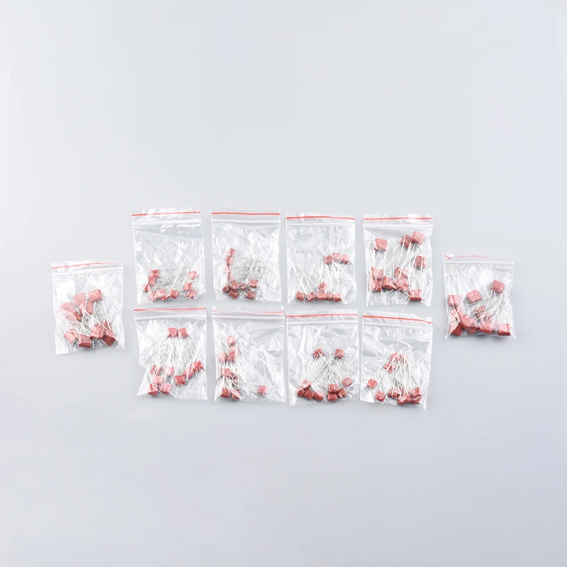 Комплект конденсаторов CBB, 100 шт., 100 В, 10 типов, 102 472 103 223 333 473 104 224 474 105