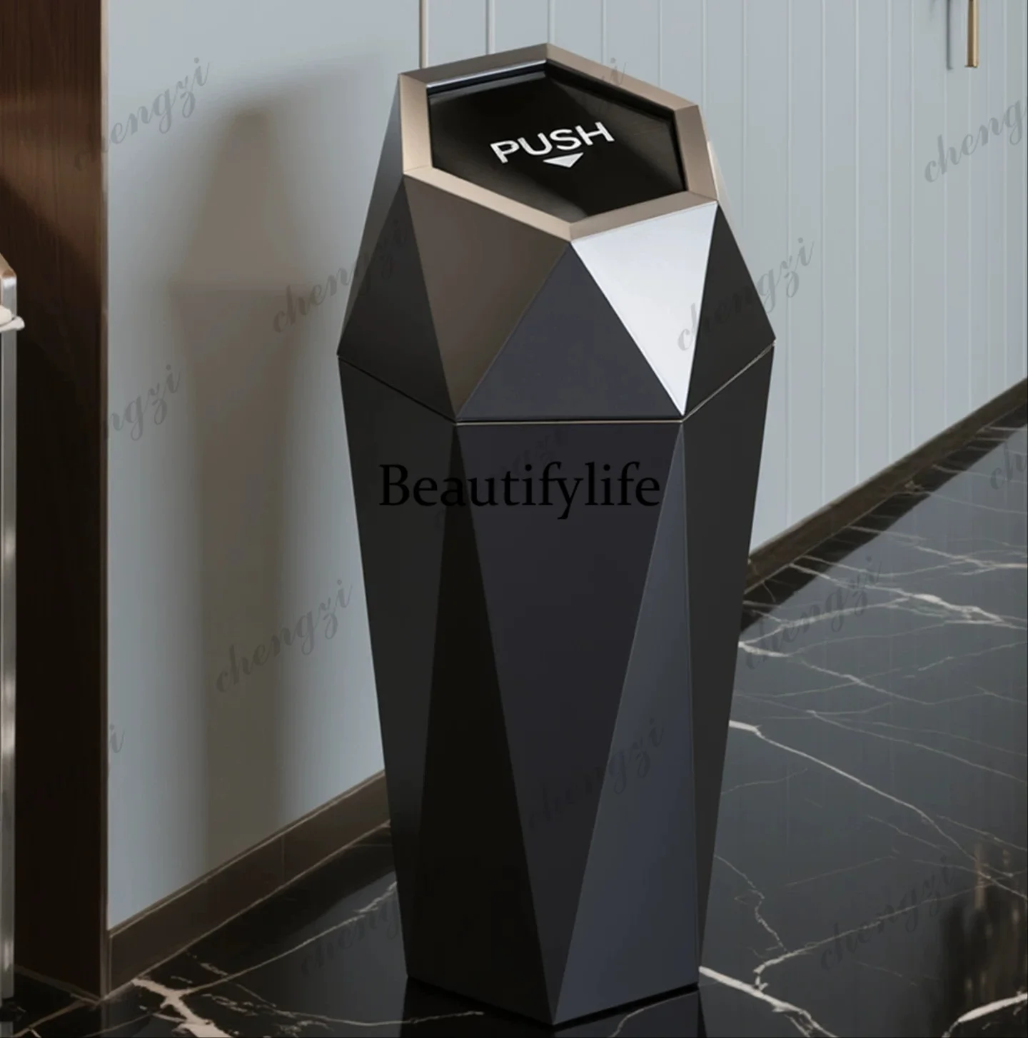 Light luxury club art bucket high-end hotel aisle trash can lobby shopping mall KTV hall corridor special cover