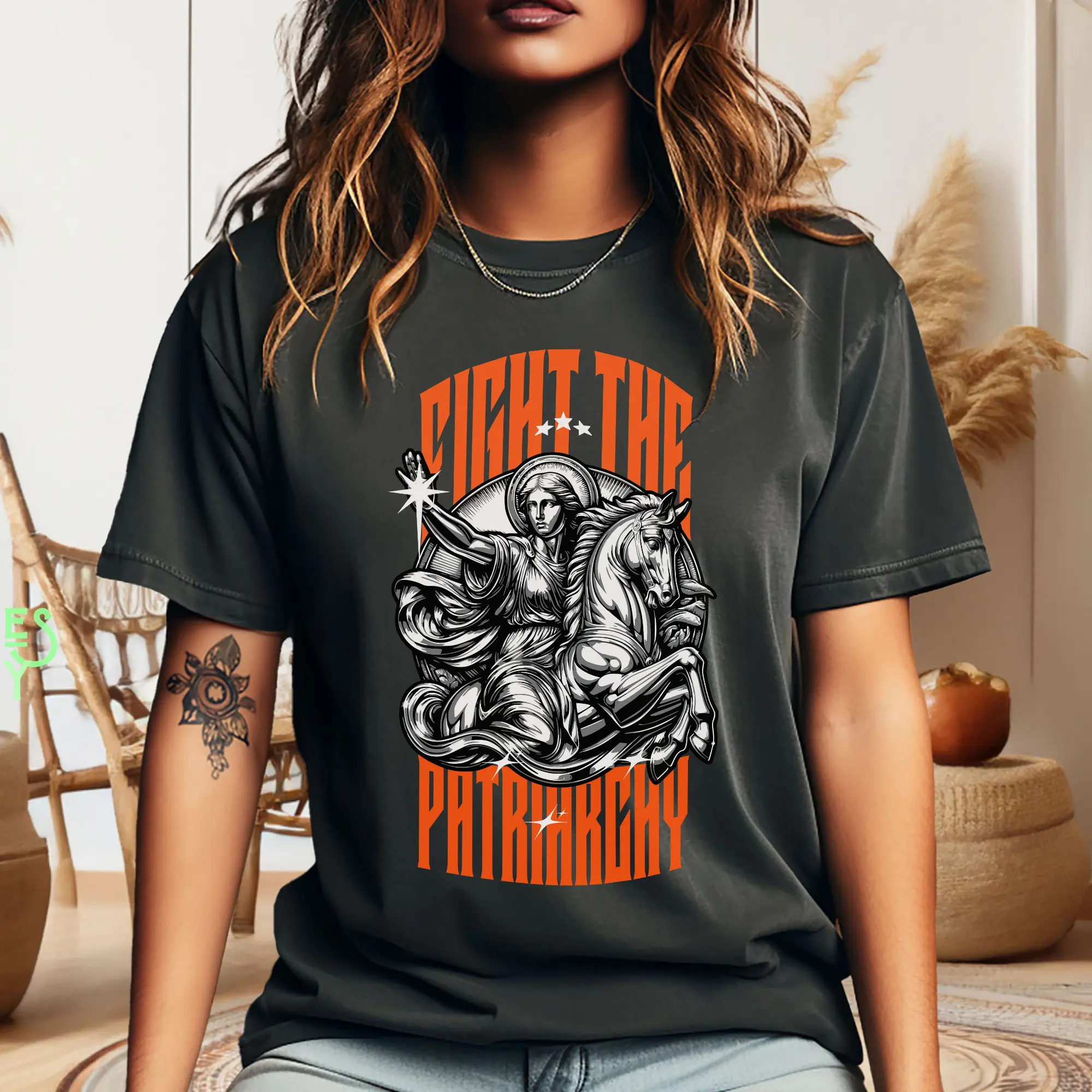 Feminist T Shirt Fight the Patriarchy Women's Empowerment Girl Power Political Progressive Votor Protect Equality