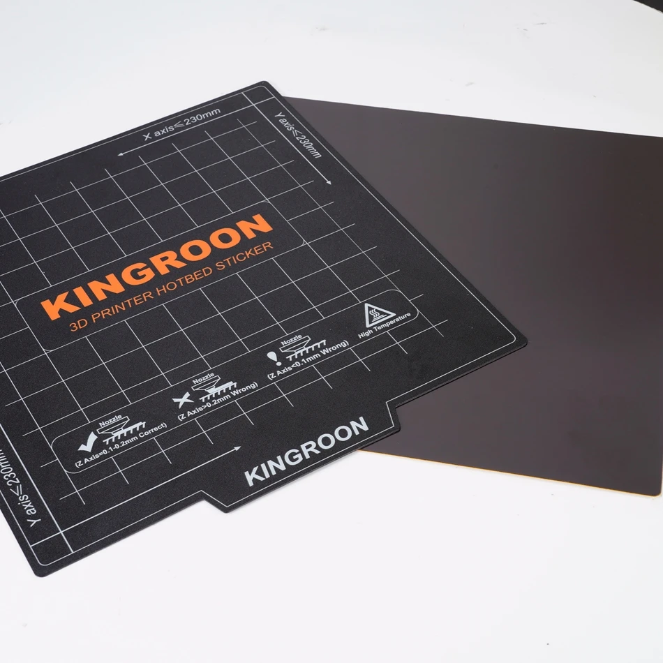 KINGROON 3D Printer Heatbed A+B Flexible Magnetic Sheet 180x180/235x235mm Magnet Build Plate For KP3S KP5L Ender 3 CR10