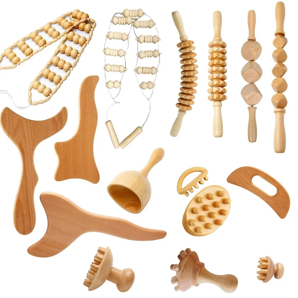 ZONGKUNG 1PCS Holz Therapie Massage Sets Schmerzen Relief Anti Cellulite Körper Abnehmen Gua Sha Zurück Massager Maderoterapia Corporal – Detail 5