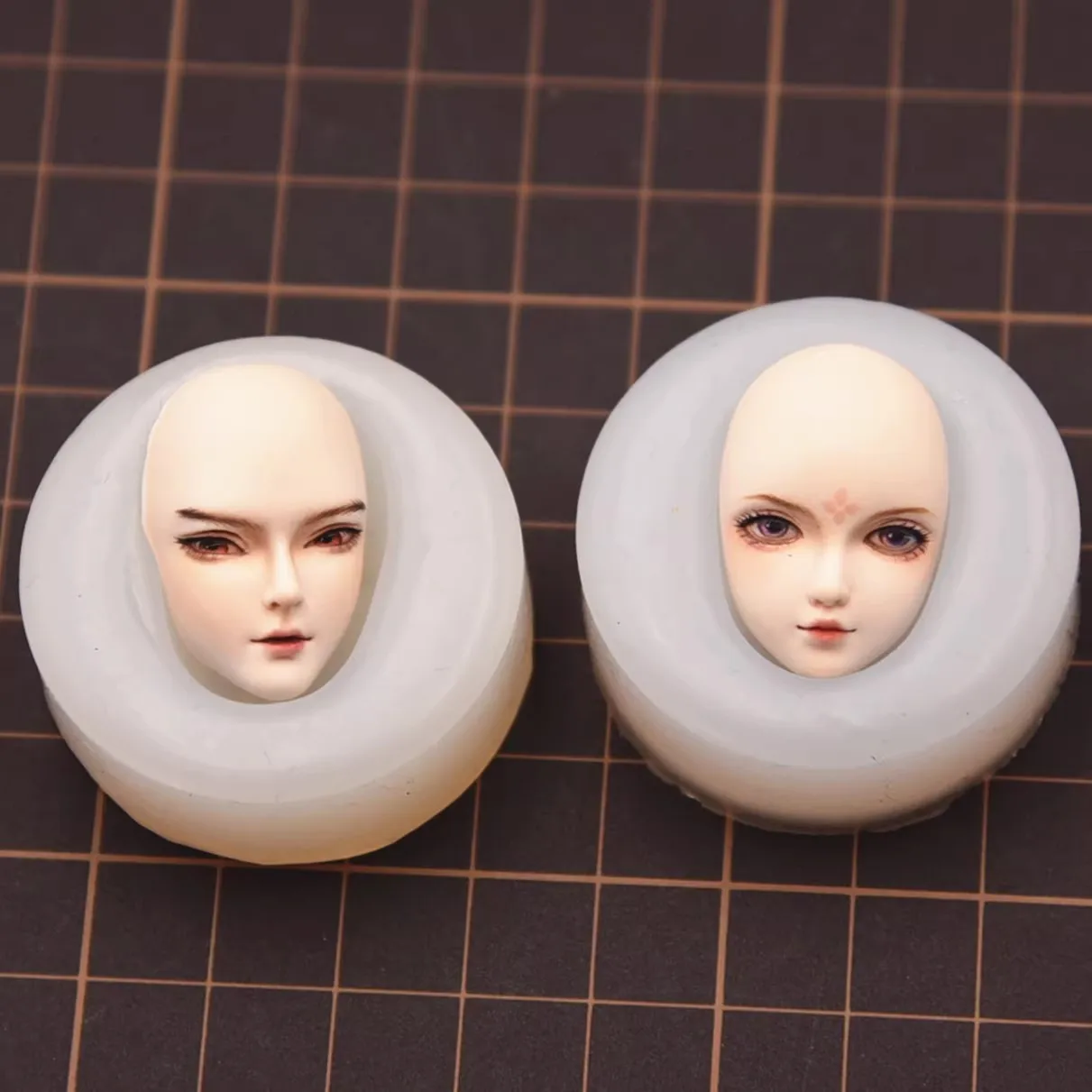 Original Design For Pottery Clay Doll Face Slicone Mold Male and Female