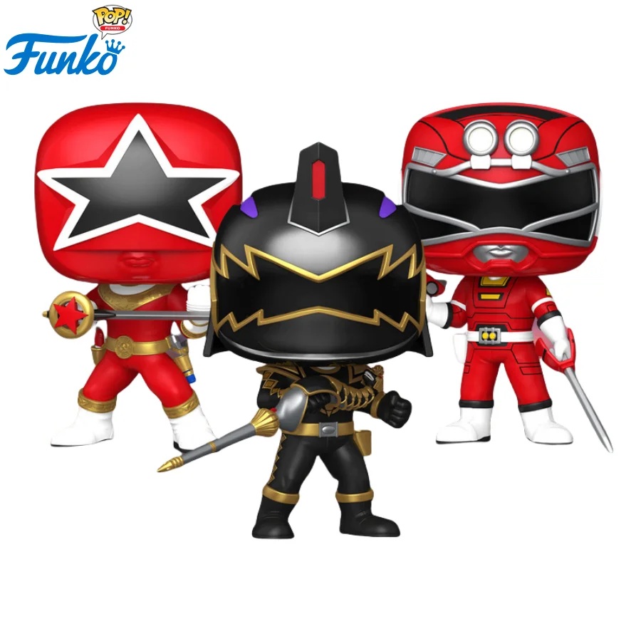 

Power Rangers Funko Pop Movies&TV Black Dino Thunder Ranger Red Turbo Ranger Red Zeo Ranger Peripheral Figurines Toy Collectible