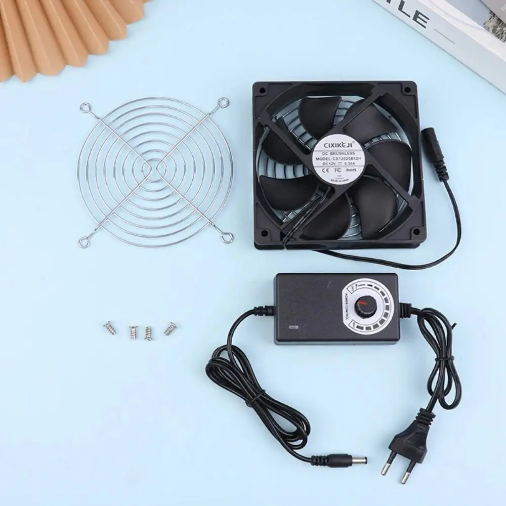12CM Server Cooling Fan Adjustable Speed 2700RPM Speed Exhaust Fan with Controller Quiet Operation Brushless Fan