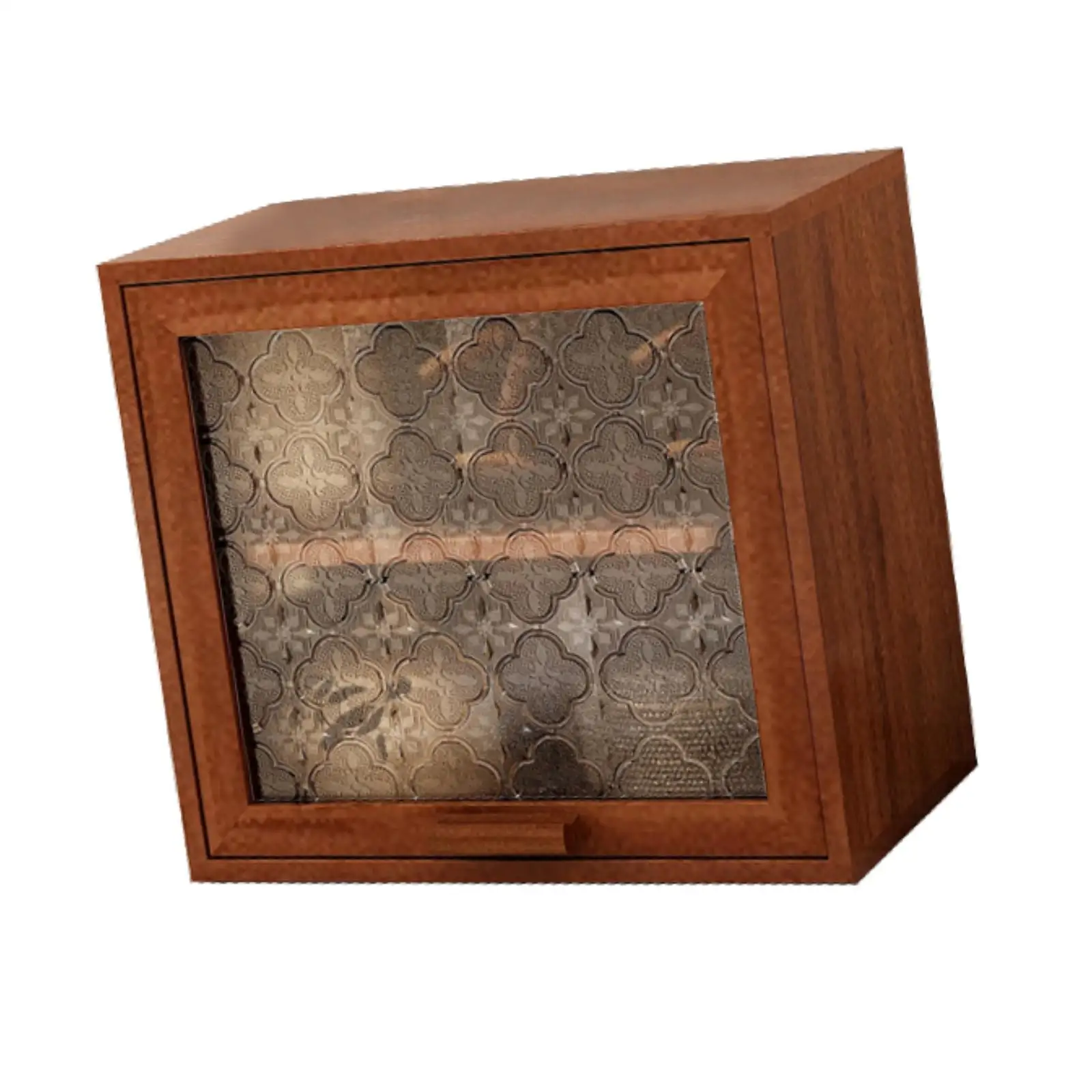 Wooden Desktop Display Cabinet, Tabletop Organizer, Dust Protection, Rustic Wood Rack Display Case for Makeup Mugs Desk