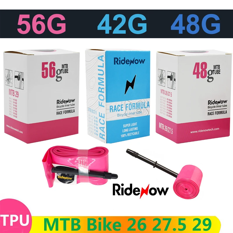 RideNow TPU Inner Tube Ultralight MTB 29 Bike 29x1.9/2.1/2.2/2.3/2.4/2.5 Inch French Valve 45mm Mountain Bicycle Tire 26 27.5 29